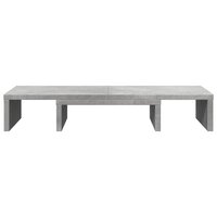 Monitorstandaard verstelbaar 60x24x10,5 cm hout betongrijs