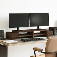 Monitorstandaard met opbergruimte 100x27x15 cm hout bruin eiken