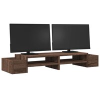Monitorstandaard met opbergruimte 100x27x15 cm hout bruin eiken