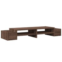 Monitorstandaard met opbergruimte 100x27x15 cm hout bruin eiken