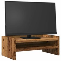 Monitorstandaard 42x24x16 cm bewerkt hout oud houtkleurig