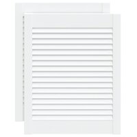 Kastdeuren met lamellen 2 st 61,5x49,4 cm grenenhout wit