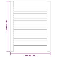 Kastdeuren met lamellen 2 st 61,5x49,4 cm grenenhout wit