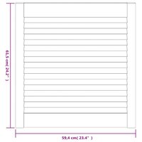 Kastdeuren met lamellen 2 st 61,5x59,4 cm grenenhout wit