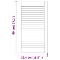 Kastdeur met lamellen 69x39,4 cm massief grenenhout wit