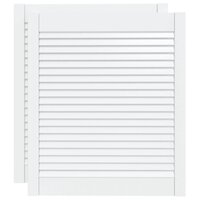 Kastdeuren met lamellen 2 st 69x59,4 cm massief grenenhout wit
