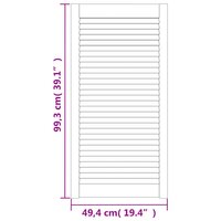 Kastdeuren met lamellen 2 st 99,3x49,4 cm grenenhout wit