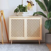 Kastdeuren met latwerk 2 st 49,5x69 cm massief grenenhout