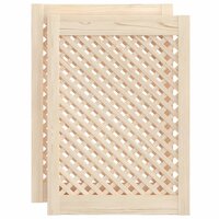 Kastdeuren met latwerk 2 st 49,5x69 cm massief grenenhout
