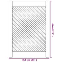 Kastdeuren met latwerk 2 st 49,5x69 cm massief grenenhout
