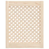 Kastdeuren met latwerk 2 st 49,5x61,5 cm massief grenenhout