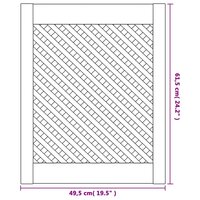 Kastdeuren met latwerk 2 st 49,5x61,5 cm massief grenenhout