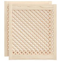 Kastdeuren met latwerk 2 st 59,5x69 cm massief grenenhout