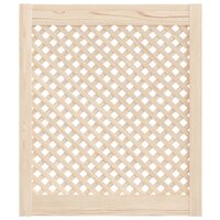 Kastdeuren met latwerk 2 st 59,5x69 cm massief grenenhout