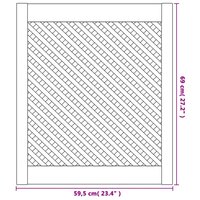 Kastdeuren met latwerk 2 st 59,5x69 cm massief grenenhout