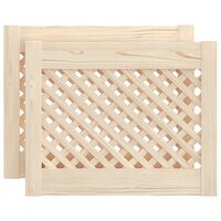 Kastdeuren met latwerk 2 st 49,5x39,5 cm massief grenenhout