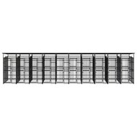 Hondenkennel met dak 18,43 m&sup2; staal