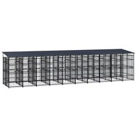 Hondenkennel met dak 18,43 m&sup2; staal