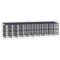 Hondenkennel met dak 18,43 m&sup2; staal