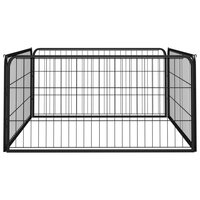 Hondenkennel 4 panelen 100x50 cm gepoedercoat staal zwart