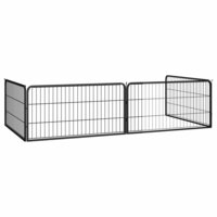 Hondenkennel 4 panelen 100x50 cm gepoedercoat staal zwart
