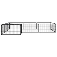 Hondenkennel 12 panelen 100x50 cm gepoedercoat staal zwart