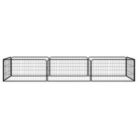 Hondenkennel 8 panelen 100x50 cm gepoedercoat staal zwart