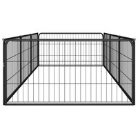 Hondenkennel 8 panelen 100x50 cm gepoedercoat staal zwart