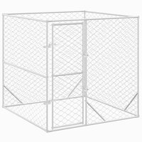 Hondenkennel voor buiten 2x2x2 m gegalvaniseerd staal zilver