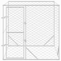 Hondenkennel voor buiten 2x2x2 m gegalvaniseerd staal zilver
