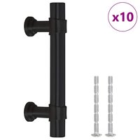 Handvatten 10 st 64 mm roestvrij staal zwart