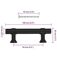 Handvatten 10 st 64 mm roestvrij staal zwart