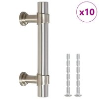 Handvatten 10 st 64 mm roestvrij staal zilverkleurig