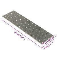 Platen geperforeerd 20 st 2 mm 300x80 mm gegalvaniseerd staal