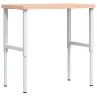 Werkbank rechthoekig 100x60x(73-99,5) cm massief beukenhout