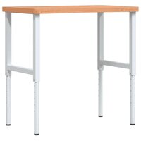 Werkbank 100x(55-60)x(73-99,5) cm massief beukenhout