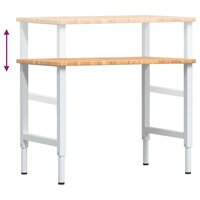 Werkbank rechthoek 100x60x(71,5-98) cm eikenhout lichtbruin
