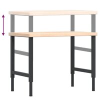 Werkbank rechthoekig 100x60x(73-99,5) cm massief eikenhout