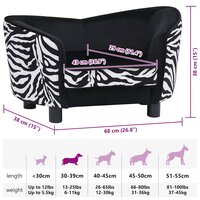 Hondenbank 68x38x38 cm pluche zwart