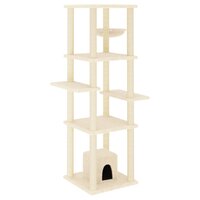 Kattenmeubel met sisal krabpalen 154 cm cr&egrave;mekleurig