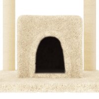 Kattenmeubel met sisal krabpalen 154 cm cr&egrave;mekleurig