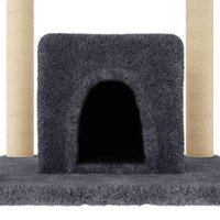 Kattenmeubel met sisal krabpalen 154 cm donkergrijs