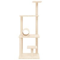 Kattenmeubel met sisal krabpalen 136 cm cr&egrave;mekleurig