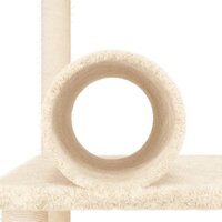 Kattenmeubel met sisal krabpalen 136 cm cr&egrave;mekleurig