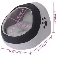 Kattenmand M grijs en zwart