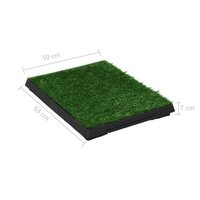 Huisdierentoilet met bak en kunstgras 63x50x7 cm groen