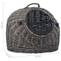 Kattendrager 45x35x35 cm natuurlijk wilgenhout grijs