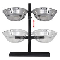 Voederbak honden/katten verstelbaar (2 x 2,6 L rvs bakken)