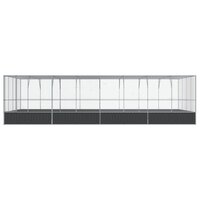 Voli&egrave;re met verlengstuk 832x414x212 m staal zilverkleurig