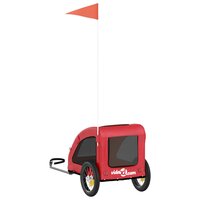 Hondenfietstrailer oxford stof en ijzer rood